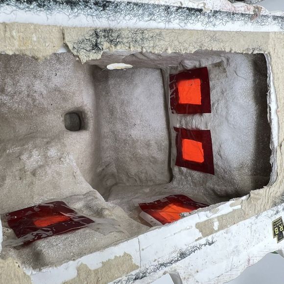 RARE Vintage Christmas Village Snowy House RB Japan Hand Painted Retro 70s MCM - Picture 15 of 16